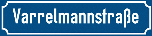 Straßenschild Varrelmannstraße