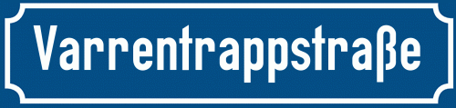 Straßenschild Varrentrappstraße zum kostenlosen Download