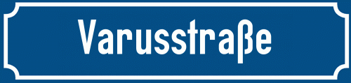 Straßenschild Varusstraße zum kostenlosen Download