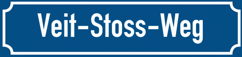Straßenschild Veit-Stoss-Weg zum kostenlosen Download