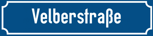 Straßenschild Velberstraße