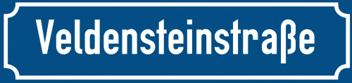 Straßenschild Veldensteinstraße zum kostenlosen Download