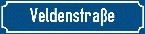 Straßenschild Veldenstraße