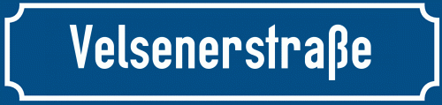 Straßenschild Velsenerstraße zum kostenlosen Download