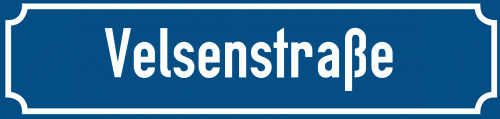 Straßenschild Velsenstraße zum kostenlosen Download