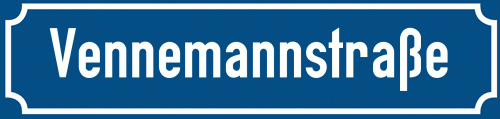 Straßenschild Vennemannstraße