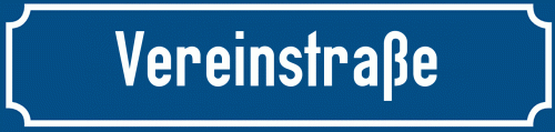 Straßenschild Vereinstraße zum kostenlosen Download