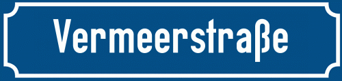Straßenschild Vermeerstraße zum kostenlosen Download