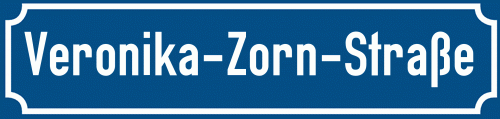 Straßenschild Veronika-Zorn-Straße