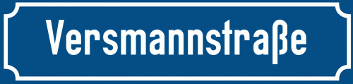 Straßenschild Versmannstraße