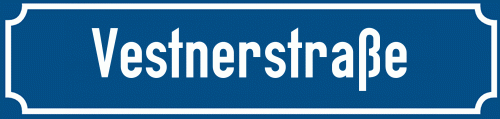 Straßenschild Vestnerstraße