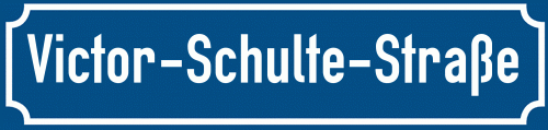 Straßenschild Victor-Schulte-Straße zum kostenlosen Download