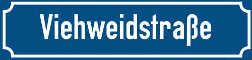 Straßenschild Viehweidstraße zum kostenlosen Download