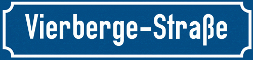 Straßenschild Vierberge-Straße zum kostenlosen Download
