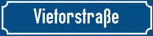Straßenschild Vietorstraße