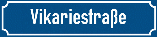 Straßenschild Vikariestraße