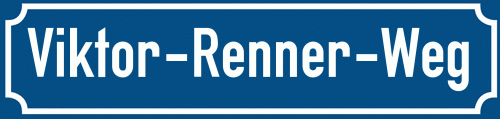 Straßenschild Viktor-Renner-Weg zum kostenlosen Download