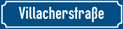 Straßenschild Villacherstraße
