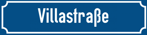 Straßenschild Villastraße