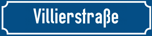 Straßenschild Villierstraße