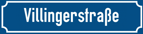 Straßenschild Villingerstraße