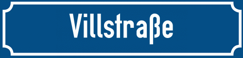 Straßenschild Villstraße