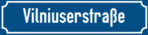 Straßenschild Vilniuserstraße zum kostenlosen Download