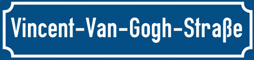 Straßenschild Vincent-Van-Gogh-Straße zum kostenlosen Download