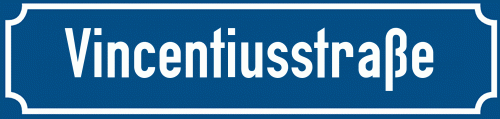 Straßenschild Vincentiusstraße