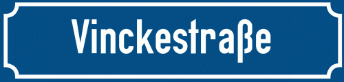 Straßenschild Vinckestraße zum kostenlosen Download