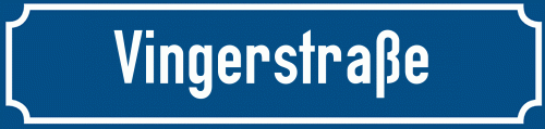 Straßenschild Vingerstraße