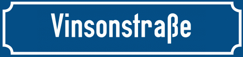 Straßenschild Vinsonstraße