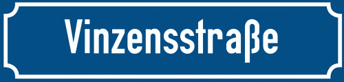 Straßenschild Vinzensstraße zum kostenlosen Download