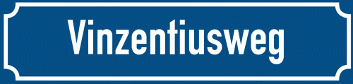 Straßenschild Vinzentiusweg zum kostenlosen Download