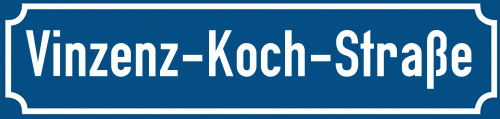 Straßenschild Vinzenz-Koch-Straße