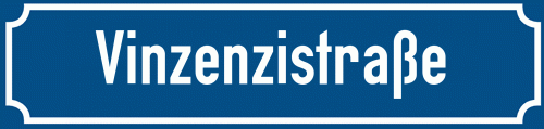 Straßenschild Vinzenzistraße