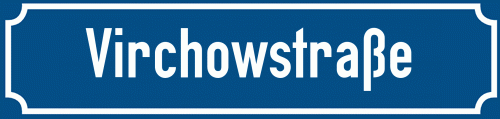Straßenschild Virchowstraße zum kostenlosen Download