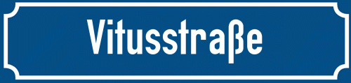 Straßenschild Vitusstraße zum kostenlosen Download