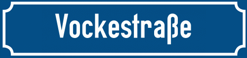 Straßenschild Vockestraße
