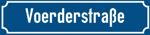 Straßenschild Voerderstraße zum kostenlosen Download