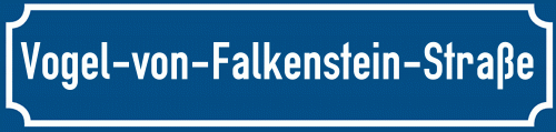 Straßenschild Vogel-von-Falkenstein-Straße