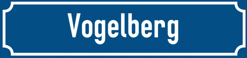 Straßenschild Vogelberg