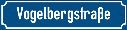 Straßenschild Vogelbergstraße