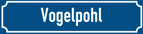 Straßenschild Vogelpohl zum kostenlosen Download