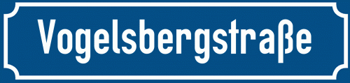 Straßenschild Vogelsbergstraße