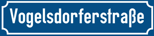 Straßenschild Vogelsdorferstraße zum kostenlosen Download