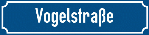 Straßenschild Vogelstraße