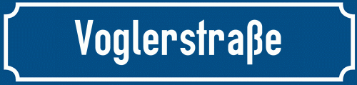 Straßenschild Voglerstraße