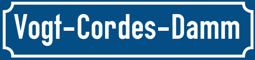 Straßenschild Vogt-Cordes-Damm