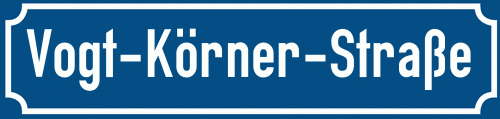 Straßenschild Vogt-Körner-Straße zum kostenlosen Download